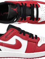 Pánské sportovní boty Air Jordan 1 Low FlyEase M DM1206-163 Červeno-bílá s černou - Nike