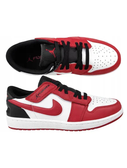 Pánské sportovní boty Air Jordan 1 Low FlyEase M DM1206-163 Červeno-bílá s černou - Nike Pánské sportovní boty Air Jordan 1 Low FlyEase M DM1206-163 Červeno-bílá s černou - Nike