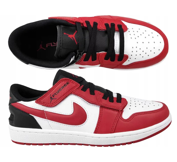 Pánské sportovní boty Air Jordan 1 Low FlyEase M DM1206-163 Červeno-bílá s černou - Nike Pánské sportovní boty Air Jordan 1 Low FlyEase M DM1206-163 Červeno-bílá s černou - Nike