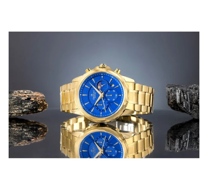 Pánské hodinky Giewont Chronograph Sapphire Gold Blue GW9460-B5