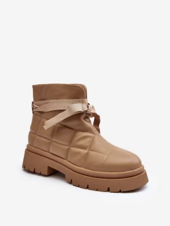 Dámské kotníčkové boty se a šněrováním khaki model 21644678 - Boto