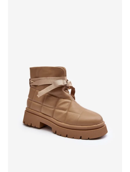 Dámské kotníčkové boty se a šněrováním khaki model 21644678 - Boto Dámské kotníčkové boty se a šněrováním khaki model 21644678 - Boto