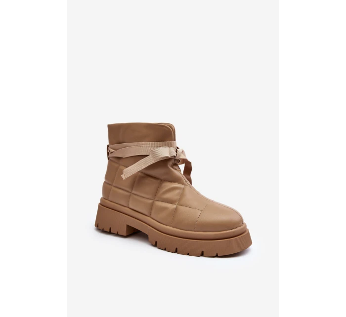 Dámské kotníčkové boty se a šněrováním khaki model 21644678 - Boto Dámské kotníčkové boty se a šněrováním khaki model 21644678 - Boto