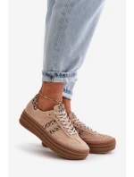 model 21669356 Dámské Semišové Sneakersy Na Platformě Leopardí Růžové - Zazoo