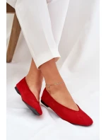 Klasické Baletky Z Eko Semiše Červené model 21687300 - Boto Klasické Baletky Z Eko Semiše Červené model 21687300 - Boto