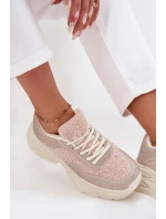 Dámské Tenisky S Krystaly A Beránkem Světle Béžové Zarika