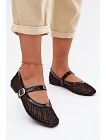 model 22130379 baleríny s páskem Černé Gaia - Boto