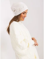 Czapka AT CZ model 18997360 ecru - FPrice Czapka AT CZ model 18997360 ecru - FPrice