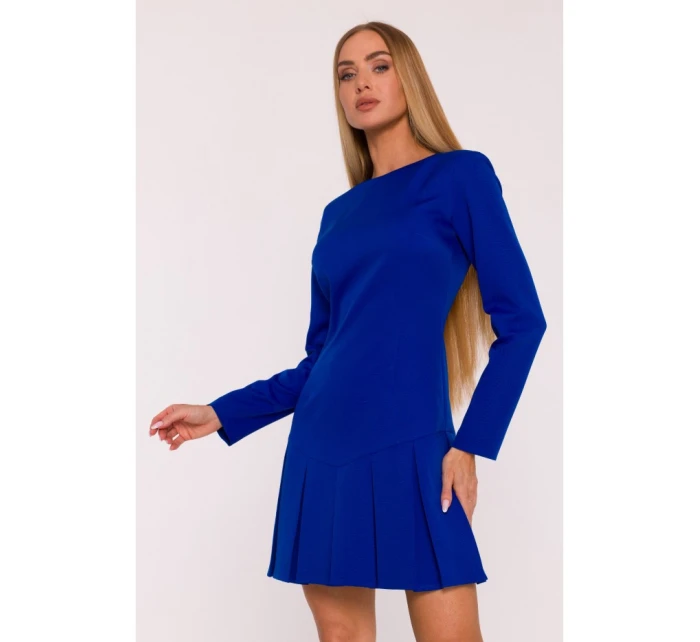 Šaty s záhyby královská modř model 21295936 - Moe Šaty s záhyby královská modř model 21295936 - Moe