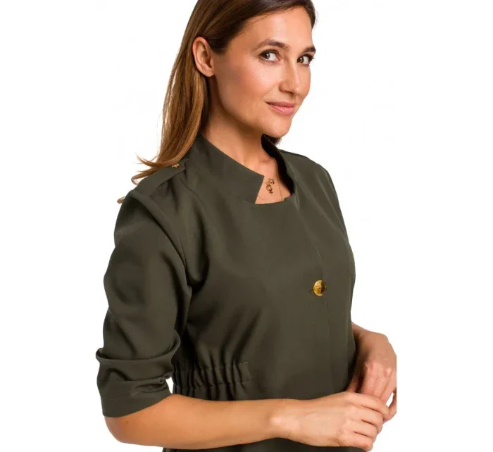 šaty khaki barva model 18002236 - STYLOVE