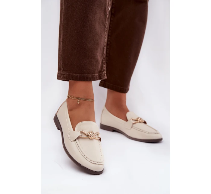 Dámské loafersy s ozdobným detailem – světle béžové Rosynne Dámské loafersy s ozdobným detailem – světle béžové Rosynne