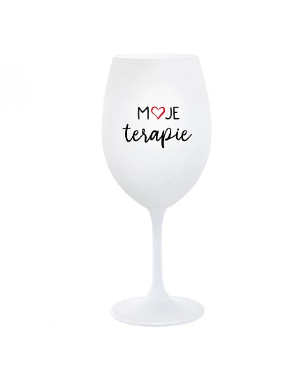 MOJE TERAPIE - bílá  sklenice na víno 350 ml