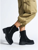 Praktické černé dámské kotníčkové boty platforma Praktické černé dámské kotníčkové boty platforma