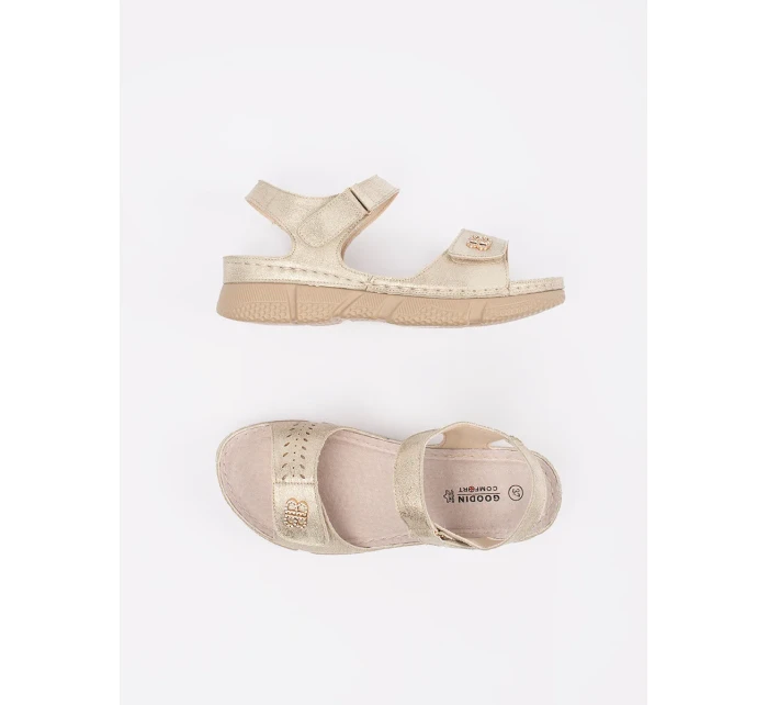 Stylové dámské zlaté  sandály platforma