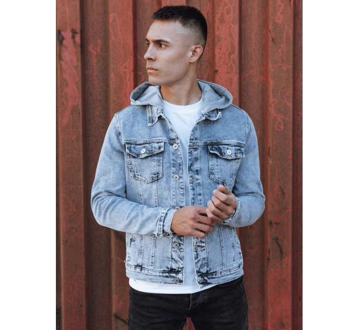 Pánská džínová bunda s kapucí modrá FashionStreet TX4850