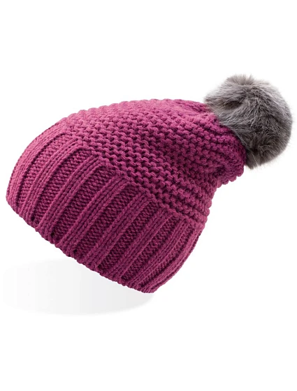 Atlantis Headwear Monte Bianco Pletená čepice s bambulí "Monte Bianco" 33.0185 fuchsia/grey Atlantis Headwear Monte Bianco Pletená čepice s bambulí "Monte Bianco" 33.0185 fuchsia/grey