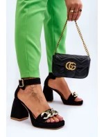 Dámské semišové sandály s podpatky Lewski boty Černá model 21616060 - Boto Dámské semišové sandály s podpatky Lewski boty Černá model 21616060 - Boto