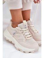 Sportovní boty sneakers dámské na silné podrážce béžové Prononice Sportovní boty sneakers dámské na silné podrážce béžové Prononice