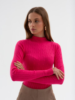 Monnari Svetry a kardigany Viskózový svetr s copánkovou vazbou Multi Pink