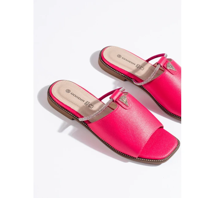 Módní  nazouváky dámské růžové bez podpatku