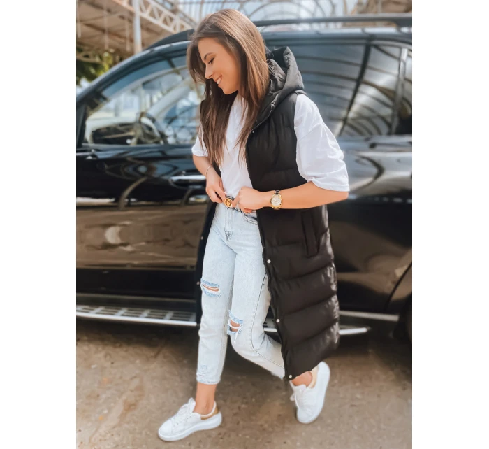 Dámská prošívaná vesta ELLA černá FashionStreet TY3030 Dámská prošívaná vesta ELLA černá FashionStreet TY3030