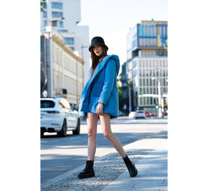 Světle modrá dámská bunda s kapucí (HO-22)