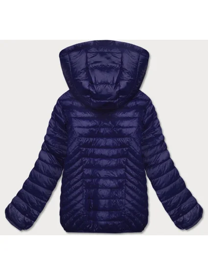 Tmavě modrá prošívaná dámská bunda s kapucí model 18038058 - S'WEST Tmavě modrá prošívaná dámská bunda s kapucí model 18038058 - S'WEST