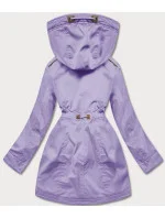 Dámská zimní bunda parka ve vřesové barvě se vsadkami z eko kůže model 21246303 - LHD