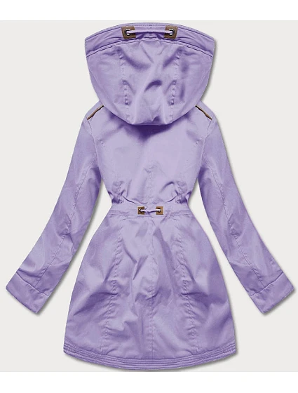 Dámská zimní bunda parka ve vřesové barvě se vsadkami z eko kůže model 21246303 - LHD