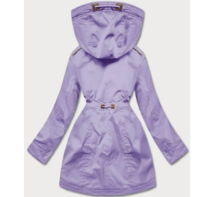 Dámská zimní bunda parka ve vřesové barvě se vsadkami z eko kůže model 21246303 - LHD