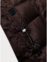 Zimní prošívaná plus size bunda v čokoládové barvě s kapucí model 21248331 - S'WEST