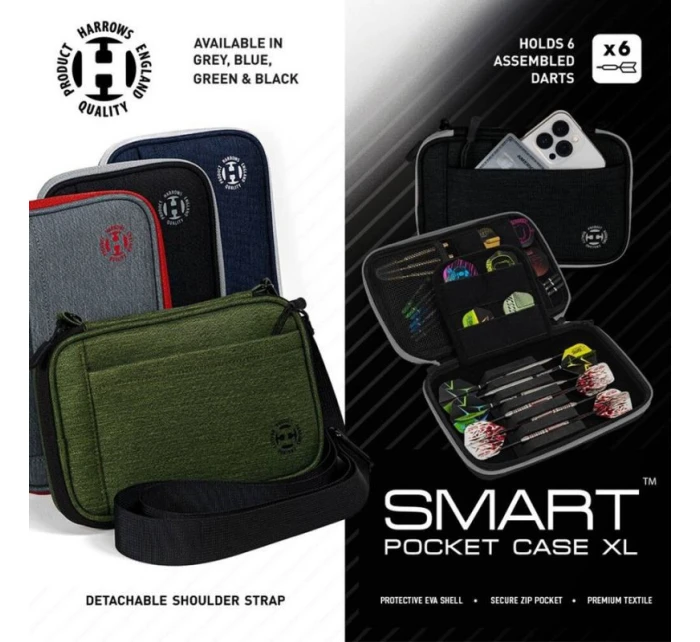 Harrows Smart Case 6 XL SmartcaseXL pouzdro na šipky šedé/červené