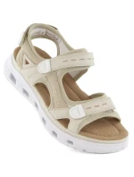Pohodlné sandály na suchý zip Rieker W RKR691 beige