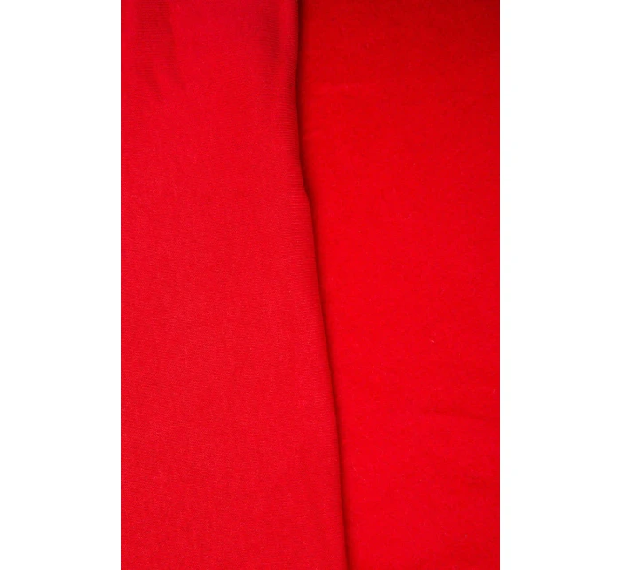 Zateplená mikina s dlouhými zády a kapucí červená