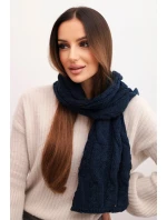 Dámský vlněný klasický šátek s copánkovým vzorem KN22 granátový Dámský vlněný klasický šátek s copánkovým vzorem KN22 granátový