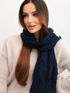 Dámský vlněný klasický šátek s copánkovým vzorem KN22 granátový