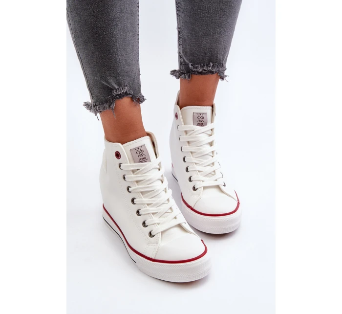 Dámské tenisky na podpatku Cross Jeans NN2R4004 bílé