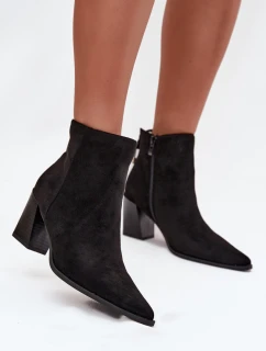 Dámské kotníkové boty na podpatku s černé model 21711697 - Boto