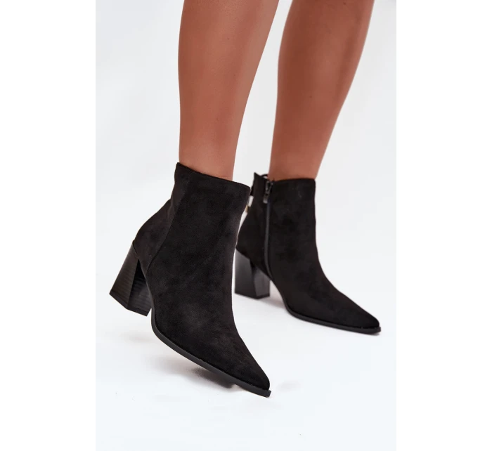 Dámské kotníkové boty na podpatku s tkaničkami černé Halisse Dámské kotníkové boty na podpatku s tkaničkami černé Halisse