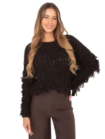 Sweter MI SW model 21314547 ciemny brązowy - FPrice Sweter MI SW model 21314547 ciemny brązowy - FPrice