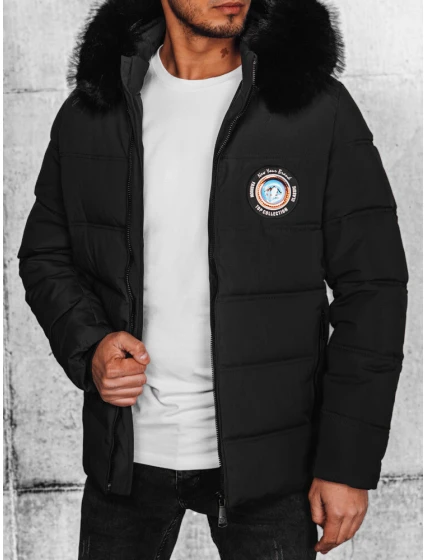 Pánská prošívaná zimní bunda černá FashionStreet TX4644 Pánská prošívaná zimní bunda černá FashionStreet TX4644