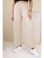 Kalhoty s širokým model 21903442 tmavě béžové - K-Fashion