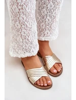 Kožené dámské pantofle Lewski Shoes model 21682360 zlaté - Boto Kožené dámské pantofle Lewski Shoes model 21682360 zlaté - Boto