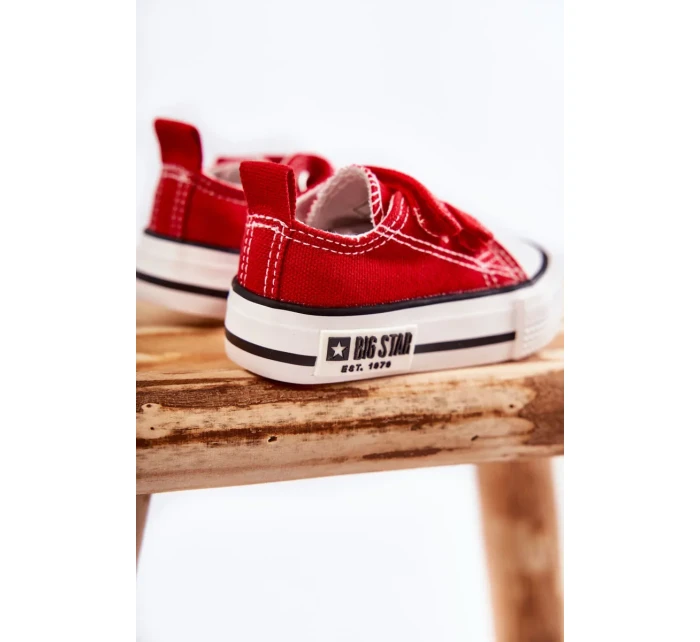 Dětské látkové tenisky se suchým zipem BIG STAR KK374076 Červená Dětské látkové tenisky se suchým zipem BIG STAR KK374076 Červená