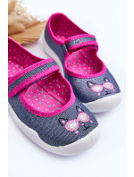 Dětské pantofle Balerína Shiny Befado Navy Blue and Pink