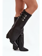 Dámské kozačky na podpatku C-354 Černá - Stephan Paris