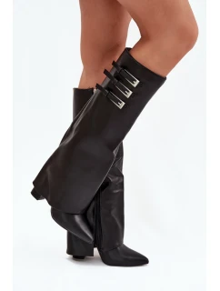 Dámské kozačky na podpatku C-354 Černá - Stephan Paris