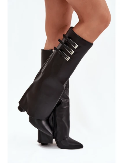 Dámské kozačky na podpatku C-354 Černá - Stephan Paris