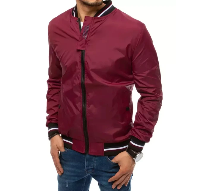 Vínová pánská přechodná bunda FashionStreet TX3681