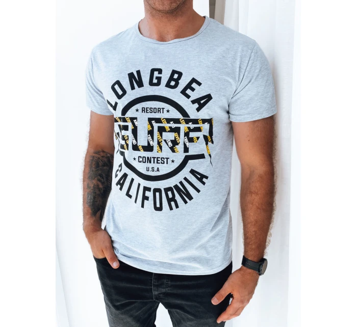 Pánské tričko s potiskem světle šedé FashionStreet RX5260